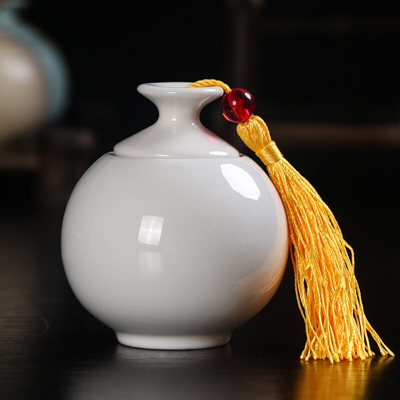 Wielofunkcyjne uszczelnione słoiki ceramiczne różne puszki na herbatę słoiki ceramiczne zamknięte puszki pojemniki w proszku puszki słoiki wielokolorowe słoiki: Kości słoniowej