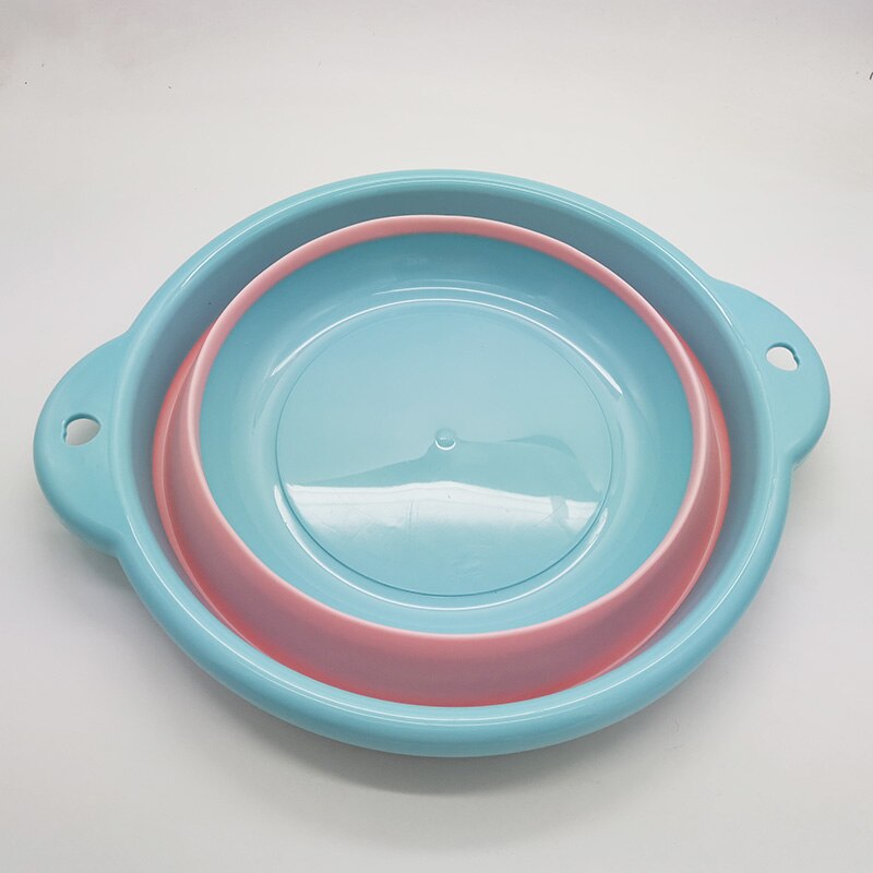 Rund sammenfoldelig håndvask udendørs rejse transportabel fortykket resistent plastvask multifunktionel hængende skridsikker håndvask