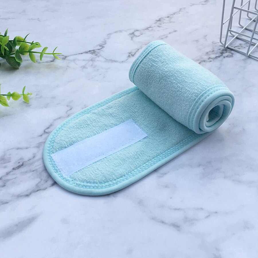 Spa pandebånd justerbart bredt hårbånd yoga sved hårbånd wrap til kvinder dame pandebånd makeup remover tilbehør: Himmelblå