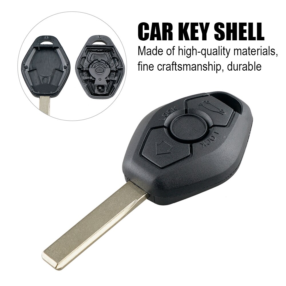 La llave del coche caso 3 Tecla de botón funda de mando a distancia de reemplazo para BMW E38 E39 E46 EWS sistema Auto Accesorios