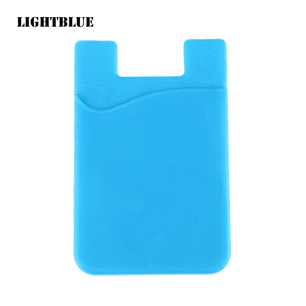 Elástico elástico Lycra adhesivo teléfono celular ID tarjeta de crédito titular mujeres hombres pegatina bolsillo cartera caso tarjeta titular se adapta a la mayoría del teléfono: lightblue