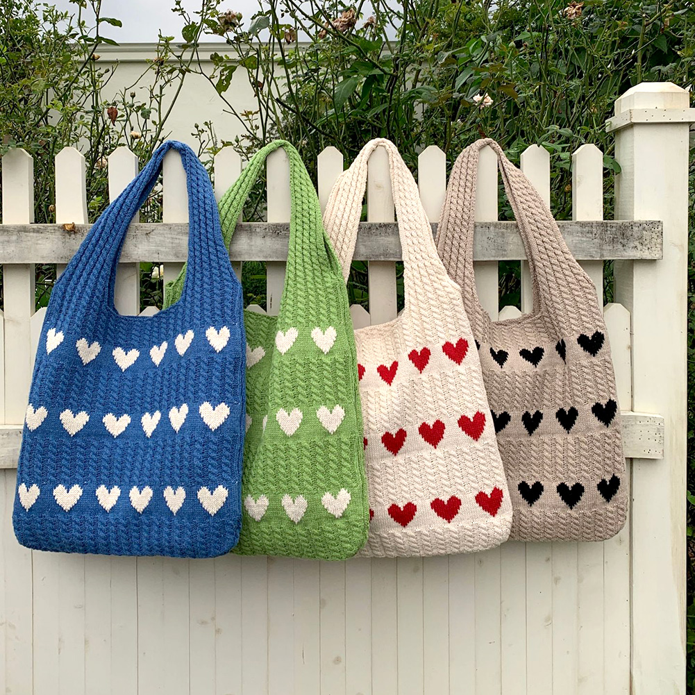 Casual gebreide handtassen Vrouwelijke grote capaciteit bakken Damesschoudertas Herfst Winter Tas Portemonnees Casual boodschappakket