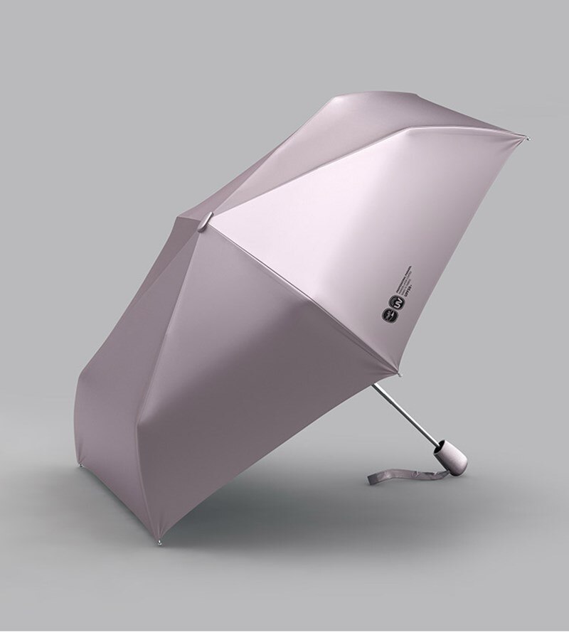 Olycat ultralight 3 foldbar automatisk paraply titanium og sølvbelægning anti-uv solrig og regnfuld paraply kvinder bærbar: Rose guld