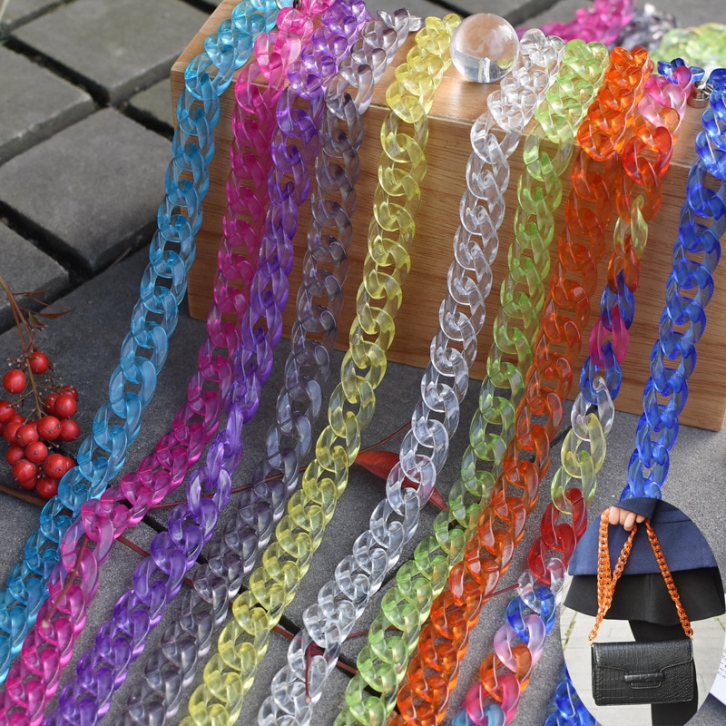 1.0 Meter 17*24mm Acrylic Necklace Strands Parts Linked Bag Chains Women Jewelry DIY Accessories Glasses Chains N027--T