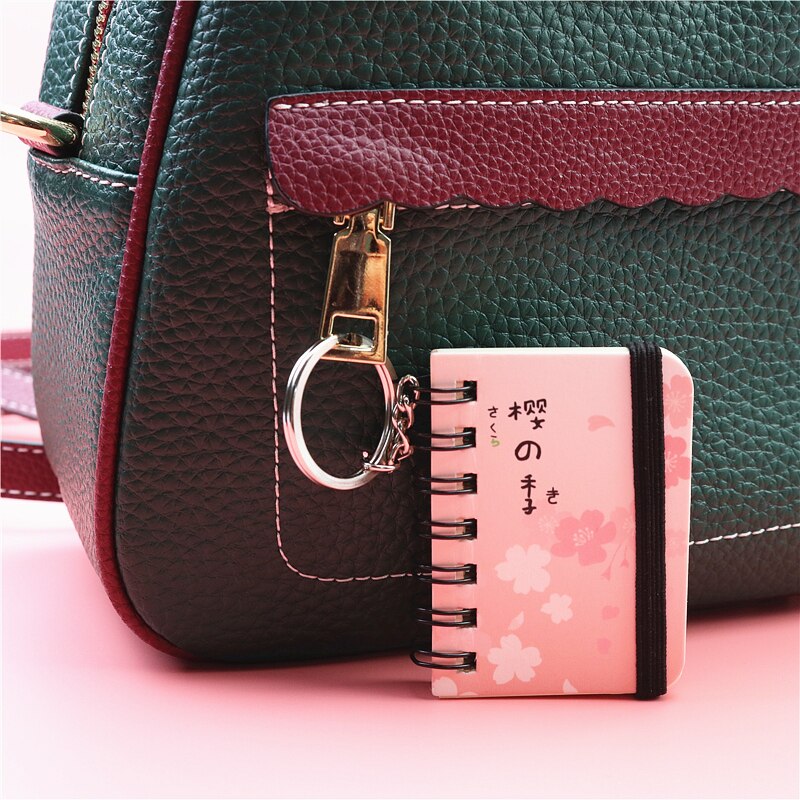 Mini notebook cute Small book with keychain Portable notebook Student class notes