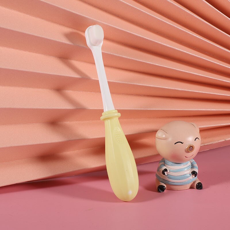 Kids Soft Tandenborstel Kinderen Tandenborstel Training Tandenborstel Oral Care Tandenborstel Gezonde Kinderen Baby Items 1-6Y: YELLOW
