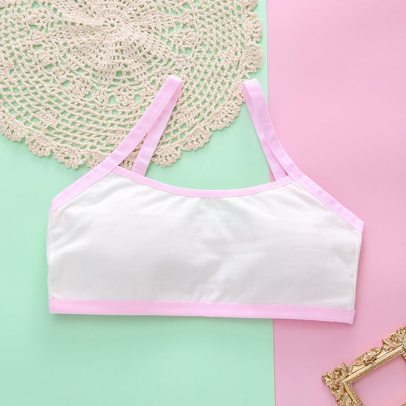 3Pcs Cotton Young Girls Training Bra 10-15T Children Bras Condole Belt Vest Kids Bra Camisole for Child Sports Bra