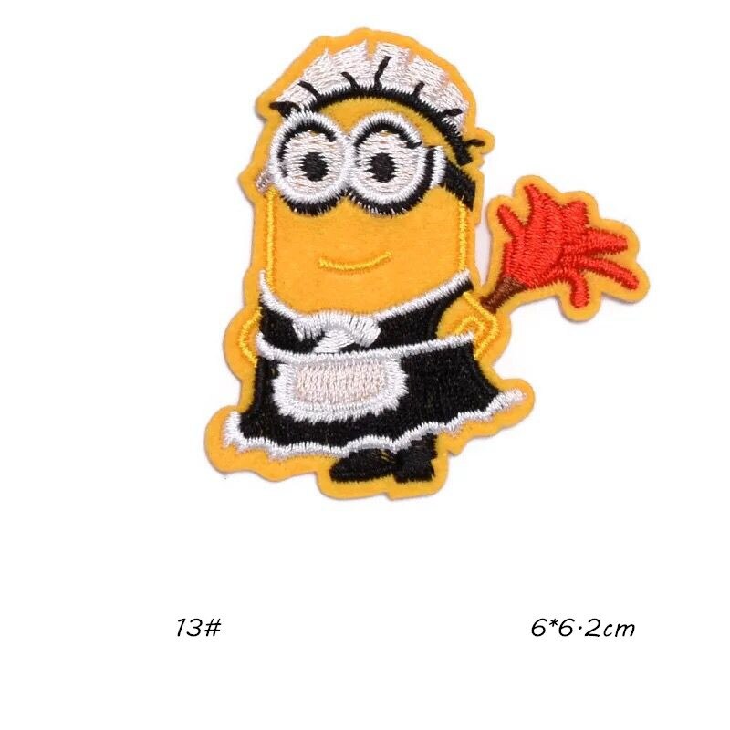 Stripfiguur Doek Steken Borduren Kledingstuk Vullen Gat Strijken Rug Steken Diy Ijzer Op Patches Minion Geel Jongen: JB012-13