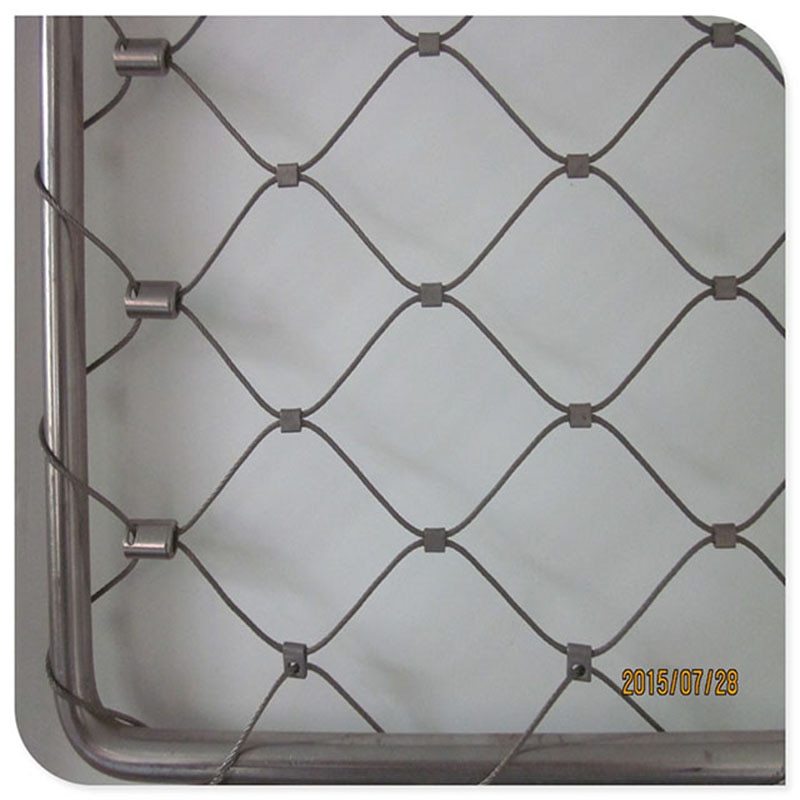 Corrosion Resistant AISI304 wire rope mesh net as balustrade security net/ cable webnet