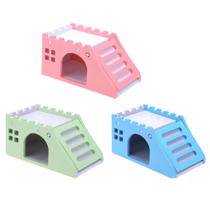 Holz Hamster Treppe Schlaf Haus Goldene Bär Nest Bett für Kleine Haustiere Chinchillas Guinea-Schwein Kleine Haustiere KäFeige Spielzeug