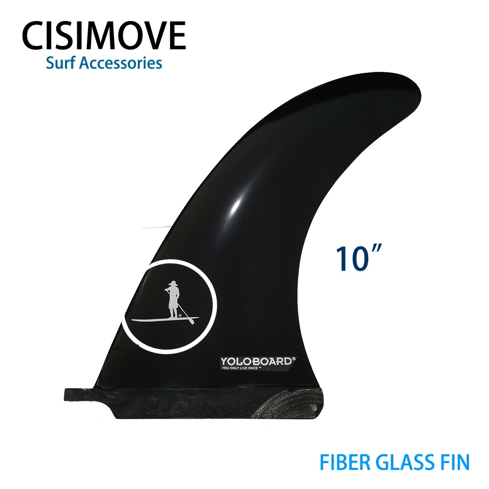 CISIMOVE, fibra negra, cola central de vidrio, aleta única para tabla larga Surf SUP