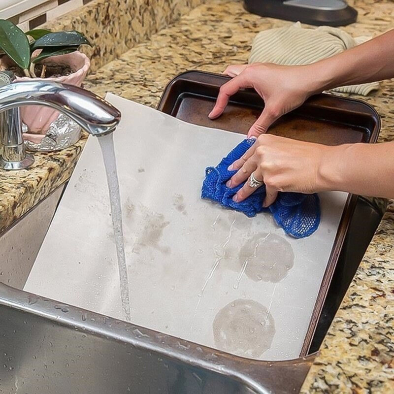 1Pcs Reusable Nonstick Baking High Temperature Paper Resistant Foil Oven Microwave Cooking Grid Cooking Mat Tools