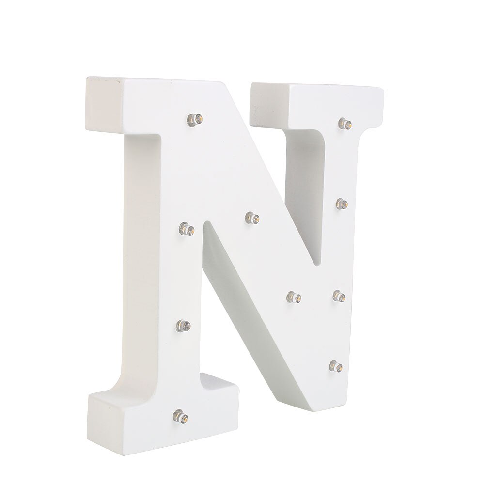 26 lumière veilleuse Alphabet lettres veilleuse lettre lampe LED: N