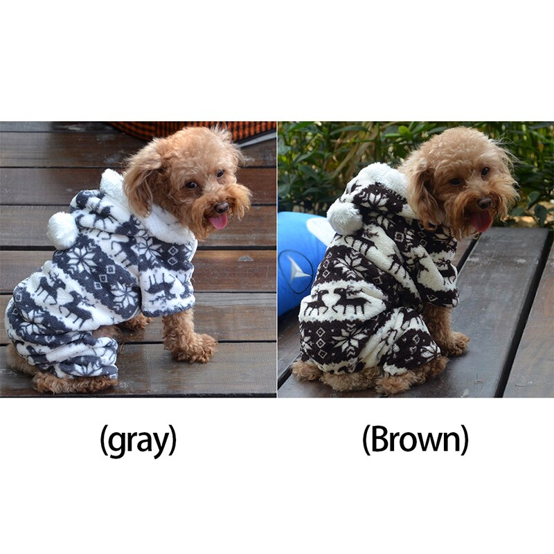 Inverno quente macio hoodie macacão casaco roupas traje para cachorro de estimação cachorro quente bonito