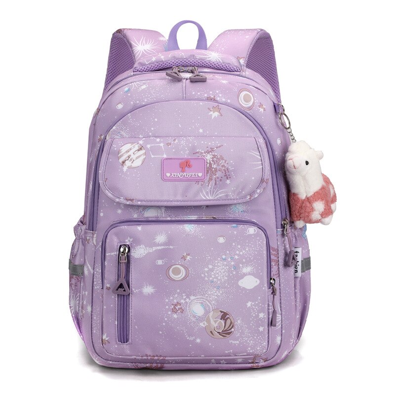 Children School Bags Girls Kids book bag Primary Orthopedic school backpack princess Backpack schoolbag kids Mochila Infantil: purple