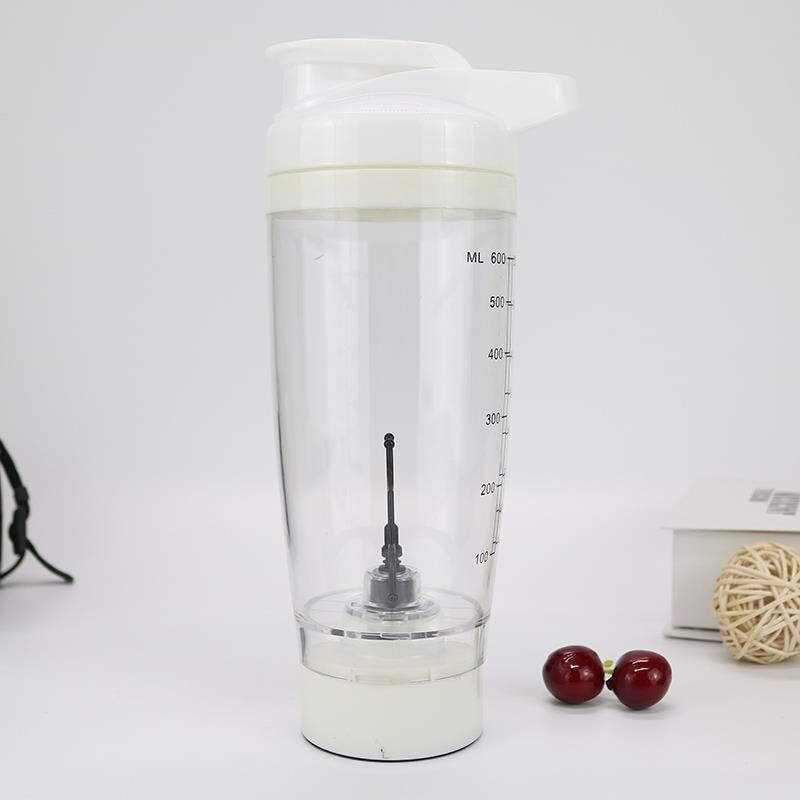 600ml elektriske automatiske vortex protein shaker plastic bpa gratis sports min vandflaske milkshaker flasker