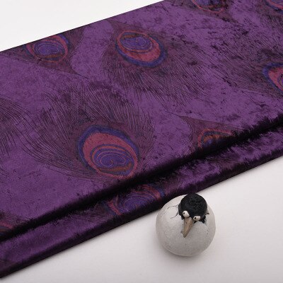 Hoogwaardige ijs fluwelen stof Europese stijl gedrukt sofa doek stof dikke fluwelen doek handgemaakte diy stof: rich purple