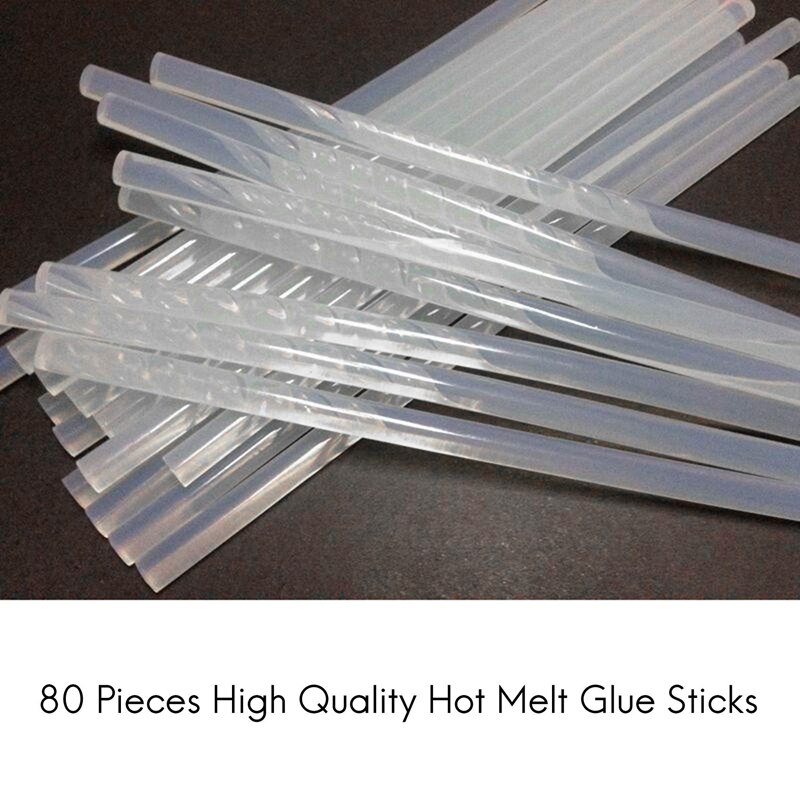 80PCS Melt Glue Stick 7X100mm Glue Stick Transparent Melt Glue Stick High Viscosity Melt Glue Stick