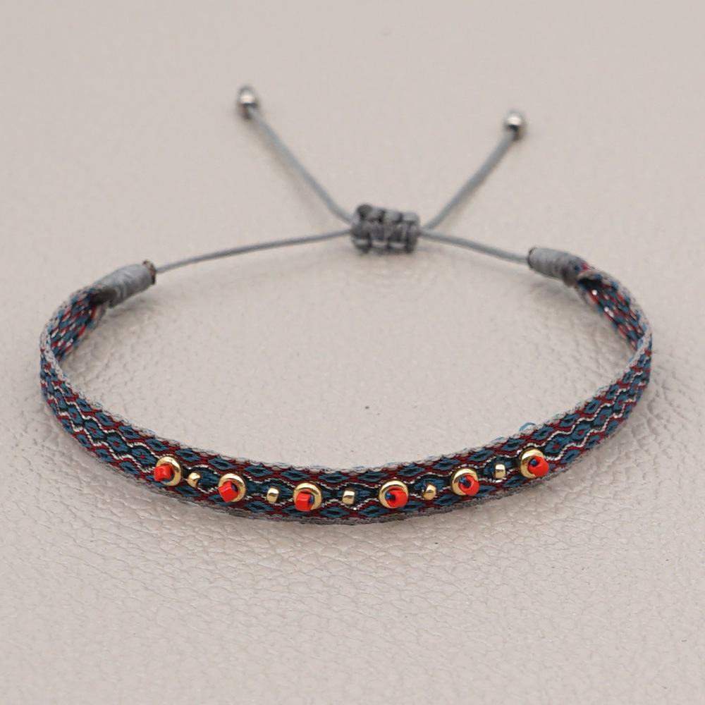 KKBEAD Colombia pulsera joyería tela cinta Pulseras de tela para mujer Pulseras tejidas hechas a mano: Verde Dragonly