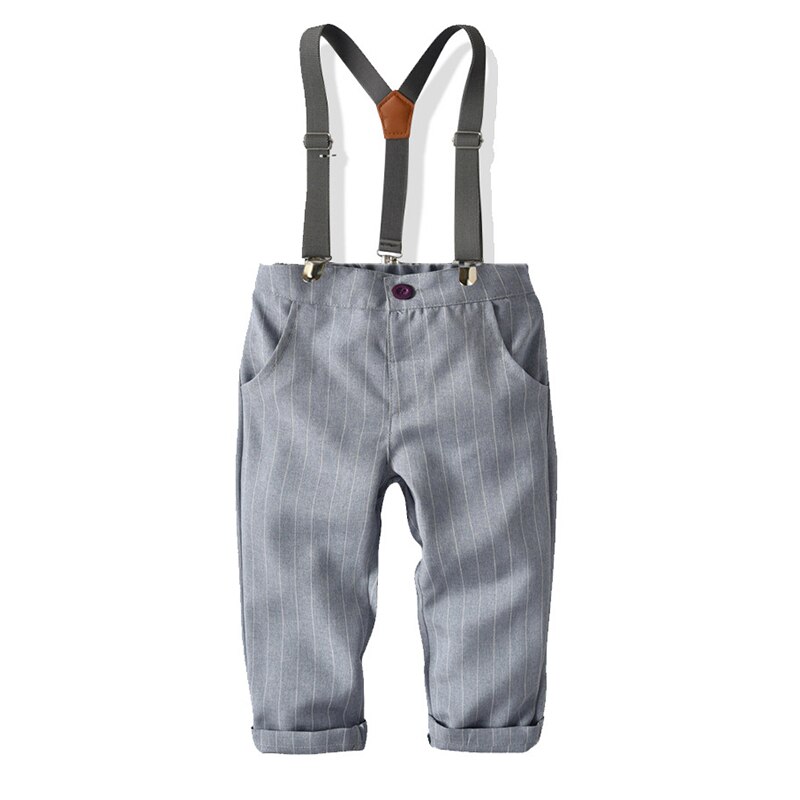 Baby Boys Clothes Sets Kids Gentleman Formal Dress Suit Bow Tie Shirt+Pants 4 PCS Children Wedding Party Costume 1-6 Years