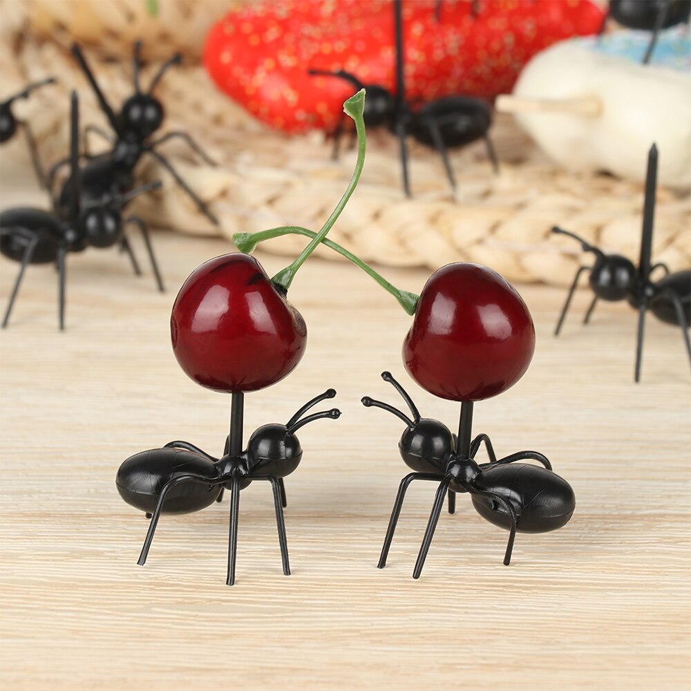 12 Pcs Mooie Plastic Mini Ant Vorm Mooie Taart Dessert Vorken Fruit Picks Home Kitchen Party Servies Decoratie