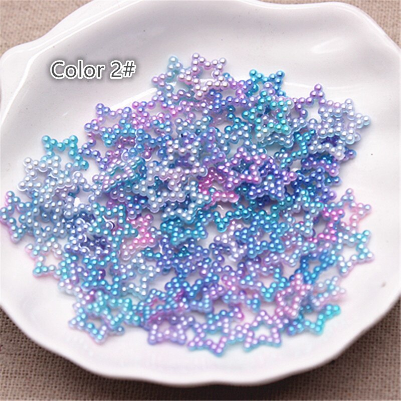 100 stk 12mm enhjørning farge abs perle stjerne form cabochons scrapbooking rekvisita festdekorasjon konfetti gjør selv håndverk