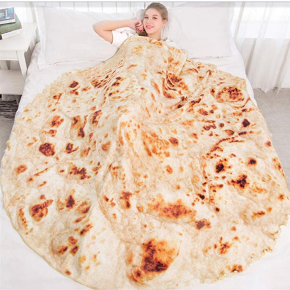 Couverture Burrito en flanelle douce jaune, imprimé Burrito, pour la maison, Textile