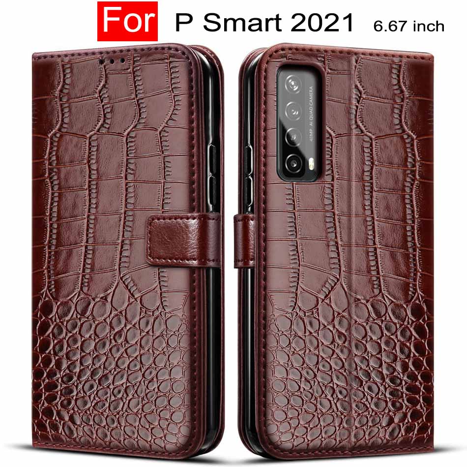 Voor Huawei P Smart Case Flip Leather Magnetische Boek Telefoon Case Voor Huawei Psmart Soft Case P Smart 6.67 "Coque: Deep Brown