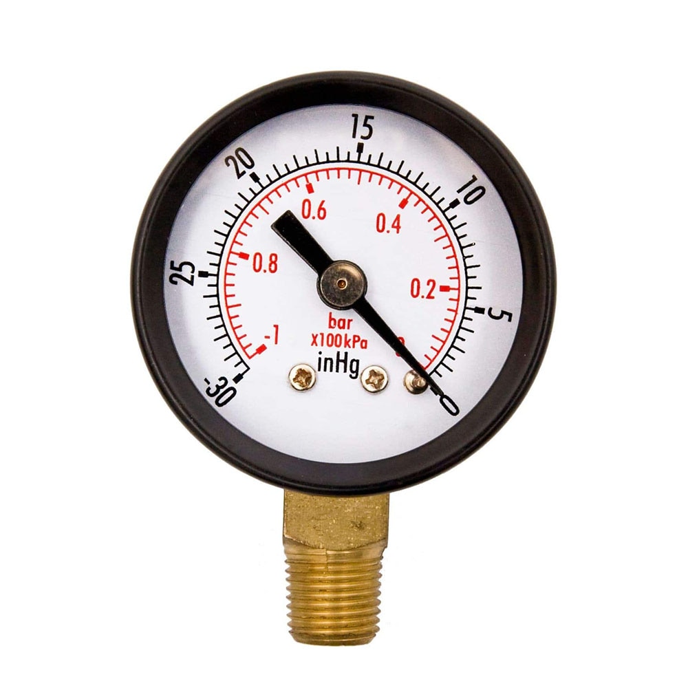 Vakuummanometer miniurtavla dubbelskala mätklocka 1/4 &quot; npt  -30hg/0ps vakuumtryckmätare 2 &quot; ratten digital display mätare