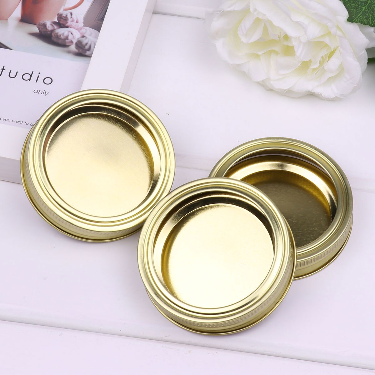 20Pc Mason Jar Split-Type Lids (Not Include Band) Sealing Leak Proof Mason Jar Lids Solid Caps Regular Mouth &amp; Wide Mouth Jars