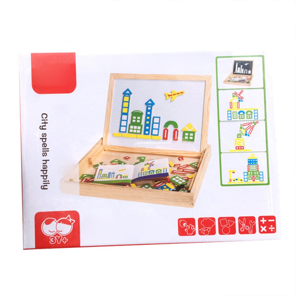 Wooden Toys Magnetic 3D Puzzle for Kids Children Puzzle Toy Wooden Educational Toys Figure/Animals /Circus with Drawing Board: WJ3550H