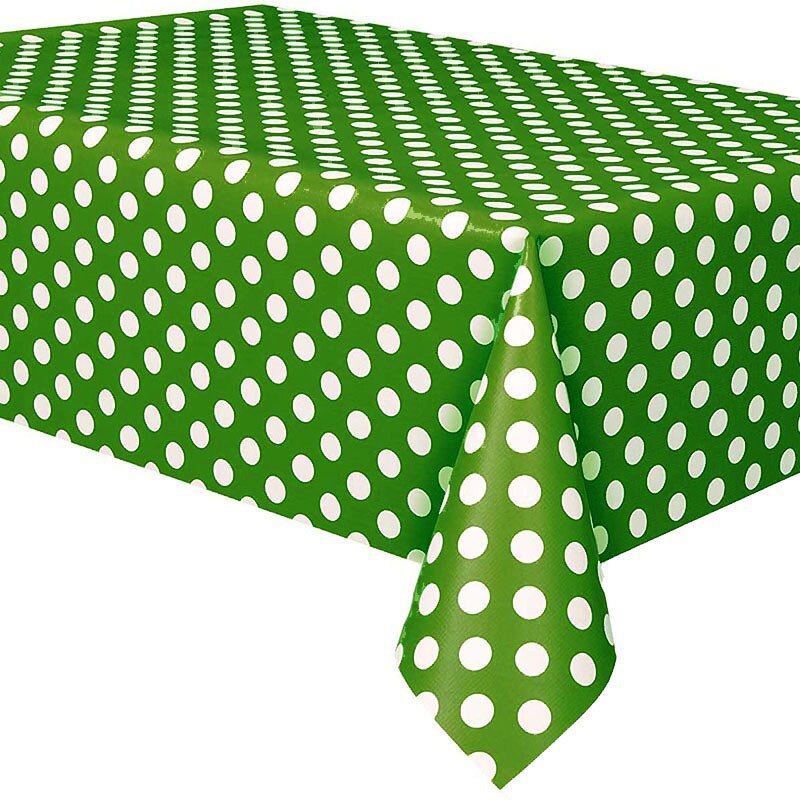 2 Stuks Wegwerp Plastic Tafelkleed Verjaardagsfeestje Decoratie Rechthoek Pe Polka Dot Stippen Tafelkleed: Dark green