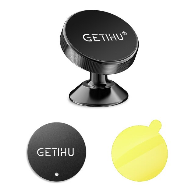 GETIHU Magnetic Car Phone Holder Universal Mobile Cell Air Vent Mount 360 Magnet GPS Stand For iPhone 11 Pro X MAX 6 7 8 Xiaomi: Black no box