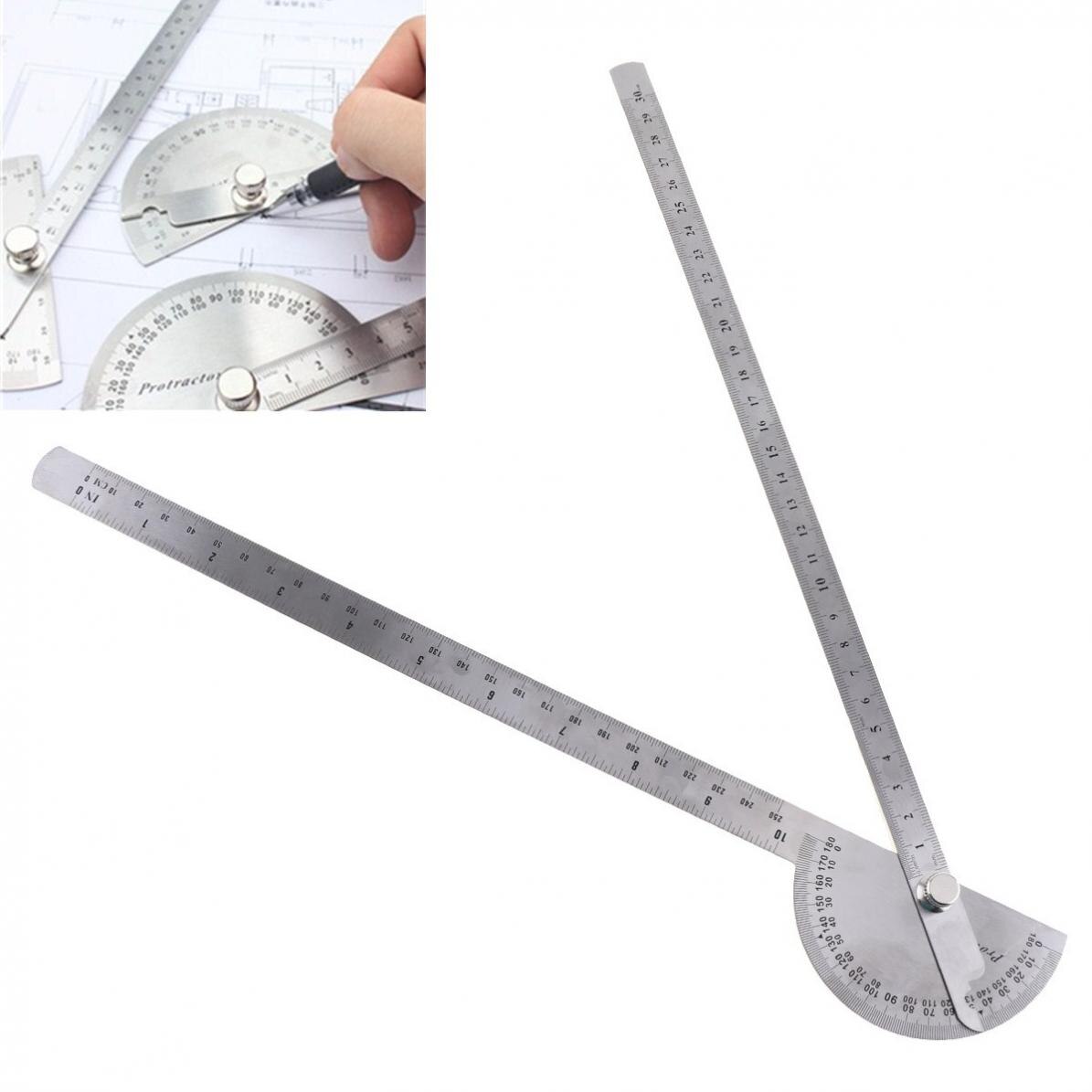 Stainless Steel protractor Angle Ruler 180 Degree Adjustable Woodworking Measurement Protractor Ruler Caliper