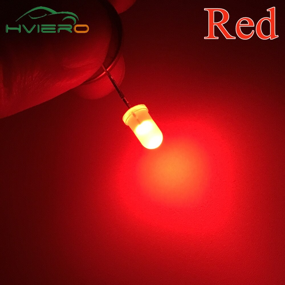 500 stücke 5mm Weiß Rot Grün Blau Gelb Warm Weiß 2pin Runde Licht emittierende Led-diode Diffuse LED lampe Licht Dioden Lampe