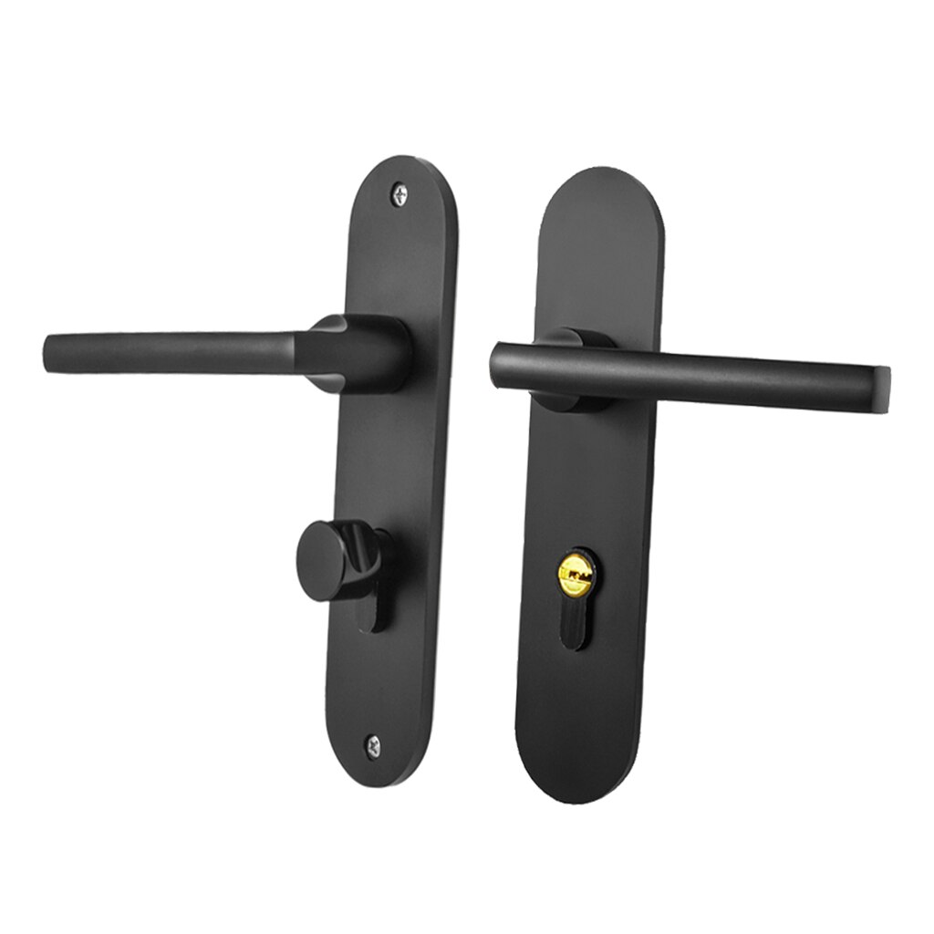 Door Handle Lock Front Back Lever Lock Bathroom Bedroom Door Handles #1