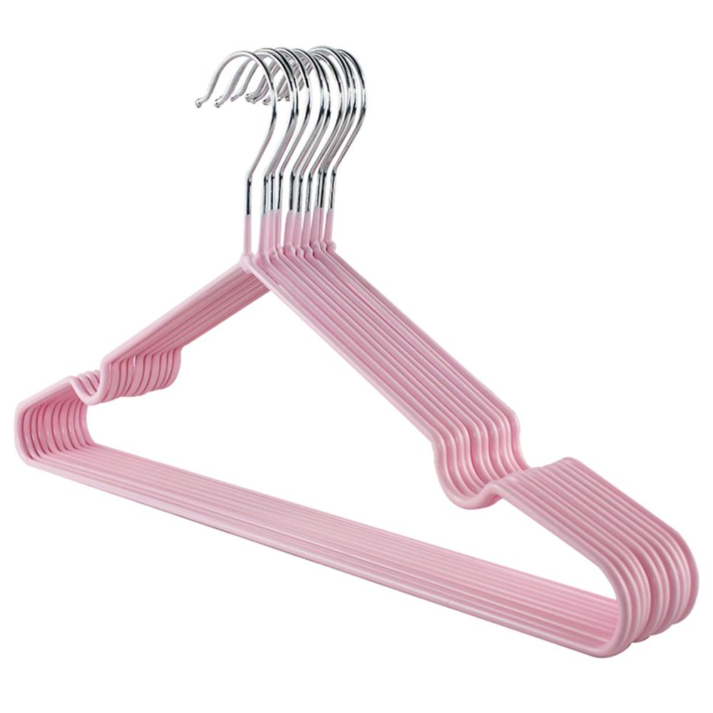 10pcs Children Adult Clothes Hanger Clothes Drying Rack Non-Slip Metal Shirt Hook Hangers Coat Hanger Clothes Accessories Rack: Pink / child