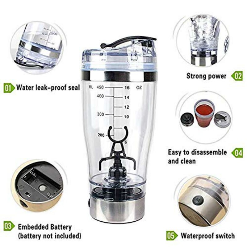 450ML électrique automatique protéine Shaker Portable mouvement mélange bouteille d'eau café lait Vortex accessoires de cuisine