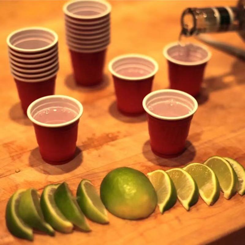 200pcs-55ml red Plastic Cups Insulated Solo Cup 2oz Mini party cup Drinking Cup