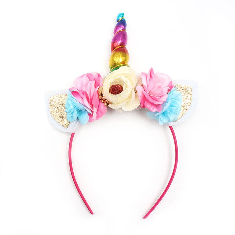 Kerst Eenhoorn Hoorn Kids Flower Haarband Hoofdband Party Kostuum Magical Hoofdbanden: E