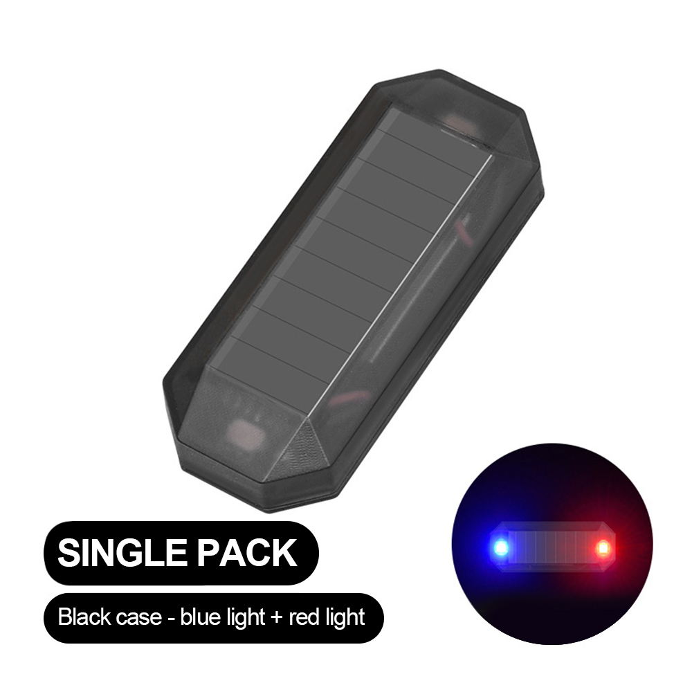 Mini led-autolampje op zonne-energie, waarschuwingslampje voor 's nachts, gesimuleerd alarm, draadloos antidiefstalwaarschuwingslampje, stroboscoop, nep-alarmlampje: Blauw