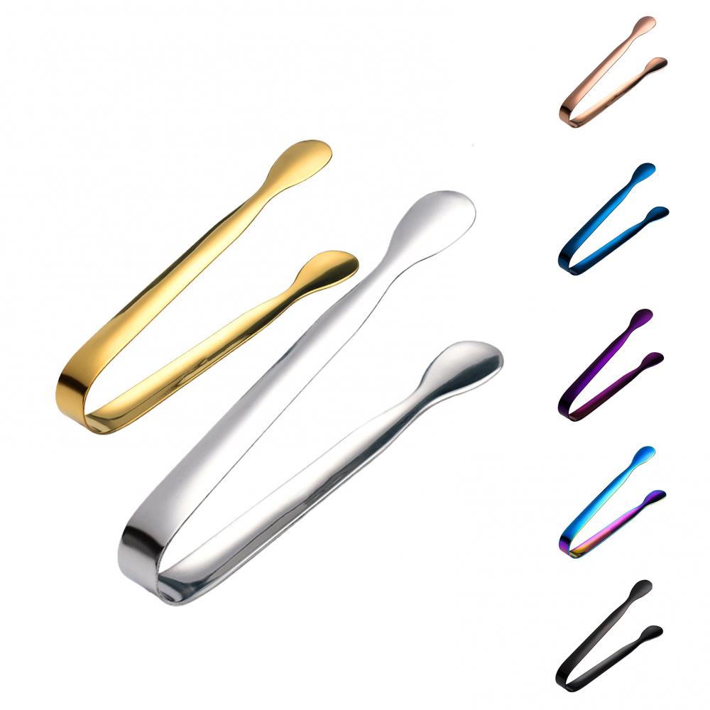 2Pcs Stainless Steel Ice Cube Sugar Tongs for Tea Party Coffee Bar Food Serving