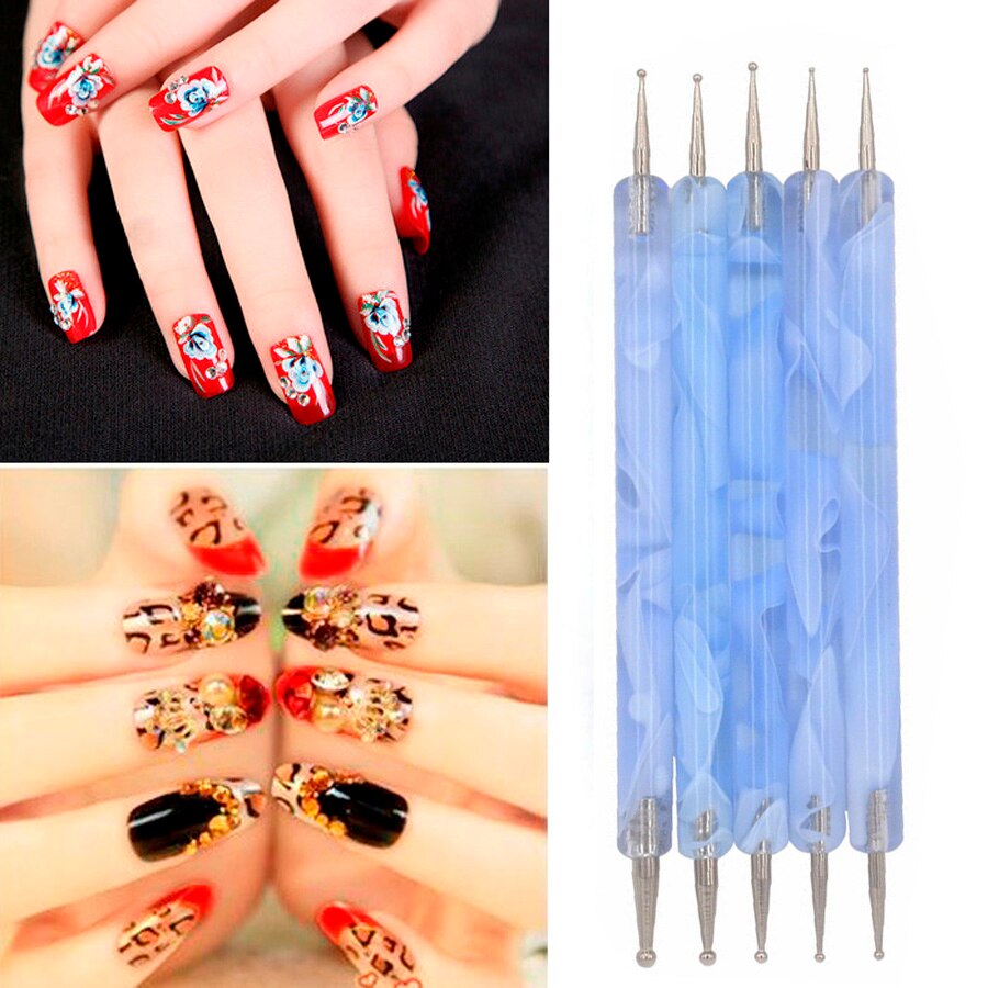 20 unidades de pinceles de doble cara para uñas, herramientas para puntear Flores, manualidades para niños, herramienta para puntear piedras Mandala, puntas de manicura, Diy