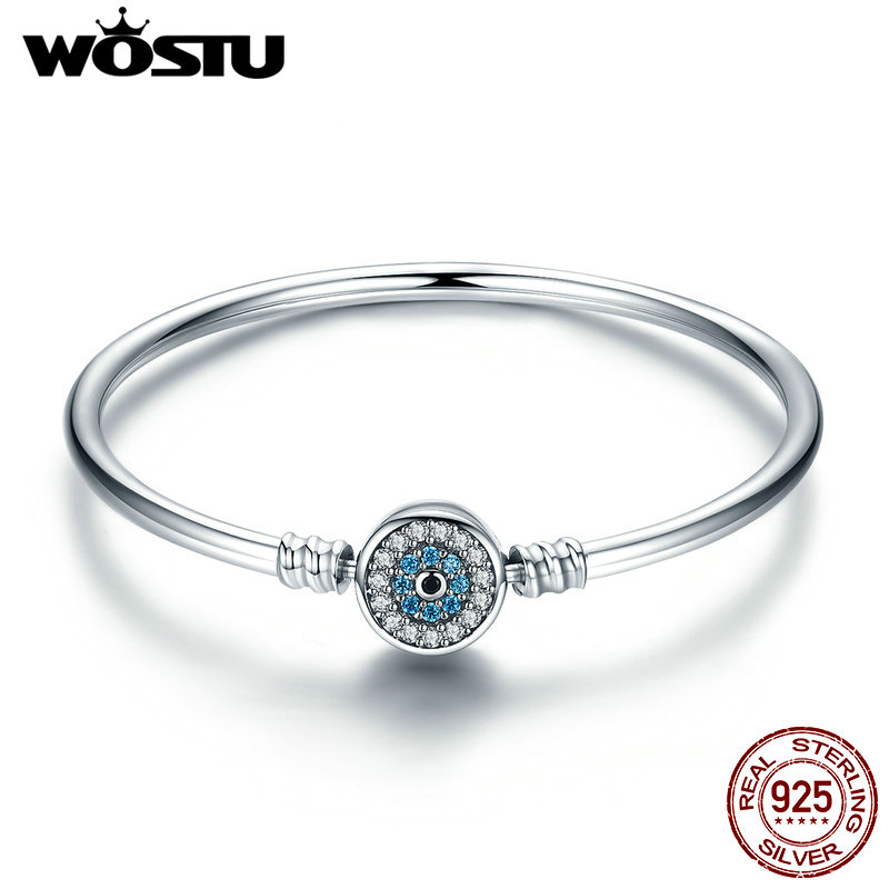 WOSTU 100% 925 Sterling Silver L&#39;occhio Del Samsara Del Braccialetto Per Le Donne Fit FAI DA TE Braccialetti Con Ciondoli Gioelleria Raffinata E Alla Moda FIB012