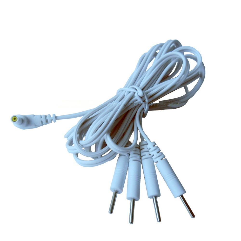 Electrodo de cabeza 4 en 1, 1 Pin, 2,35x0,8mm, Cable de plomo, conector de sedal para máquina de terapia electrónica TENS/EMS