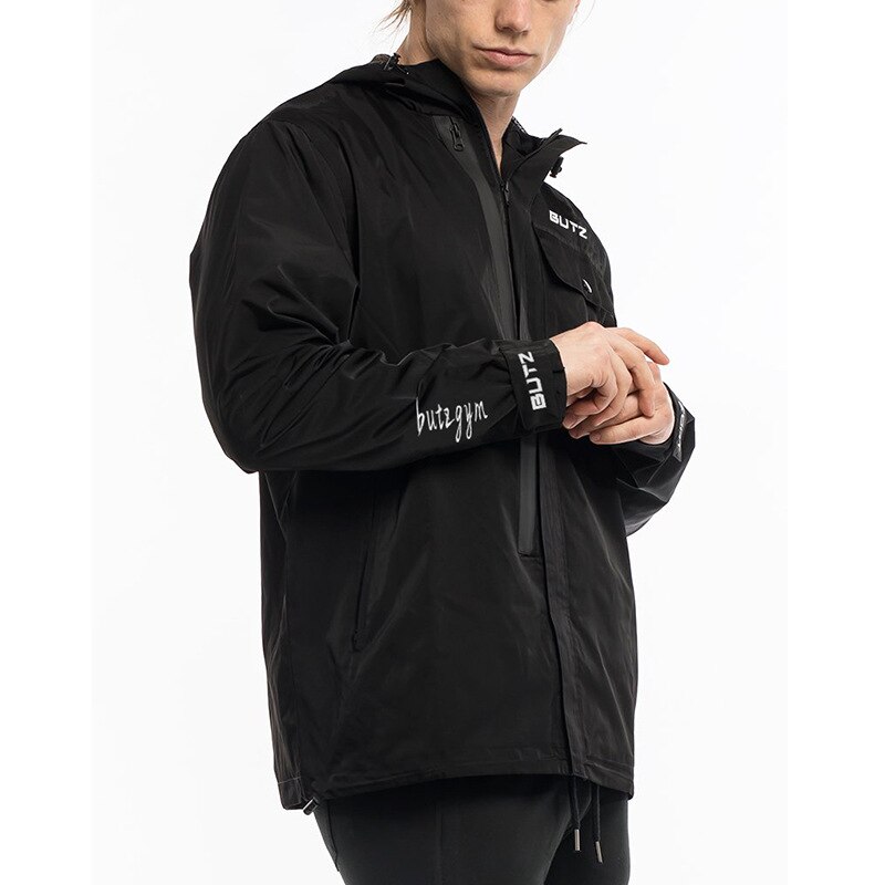 Heren fitness sportjack winddichte jas rits capuchon hardloopjacks heren sportkleding workout joggingjack hoodies