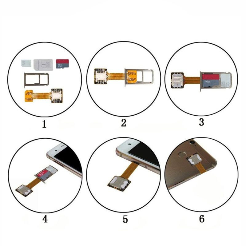 Hybrid Double Dual SIM Card Micro SD Adapter for Android Phone Extender Nano Mic