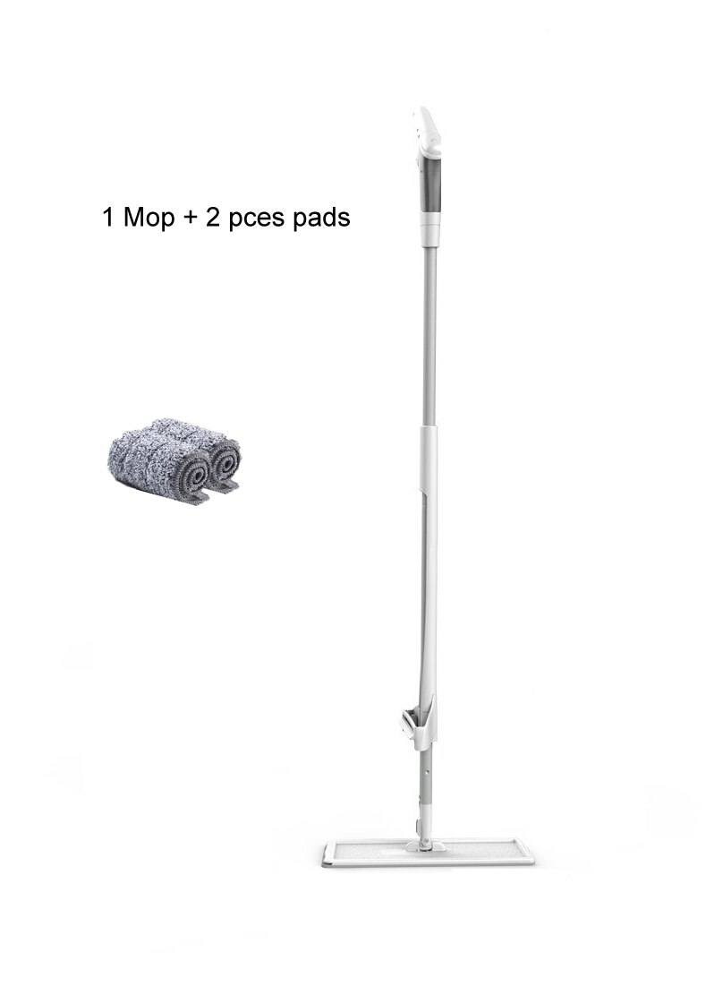 2 in 1 spraymopp fri håndvask flatmopp lat 360 roterende magisk mopp med klemme gulvrens husholdningsrengjøringsverktøy: 2 stk pads