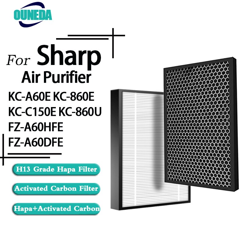Hepa Filter FZ-A60HFE Carbon Filter FZ-A60DFE Voor Sharp KC-A60E KC-860E KC-C150E KC-860U Luchtreiniger Voor Thuis Filter Pm25