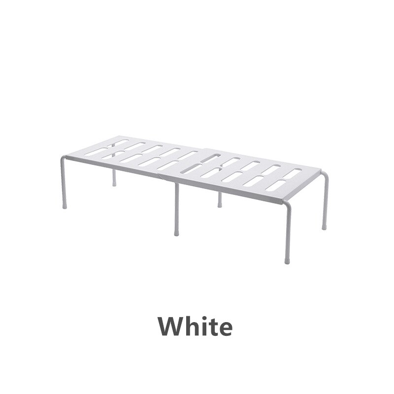 Adjustable Kitchen Storage Rack Cupboard Shelf Home Closet Organizer Storage Shelf Wardrobe Shoe Organizers Saving Space: White
